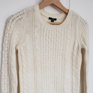 Jacob cream cable-knit crew neck sweater (size XS)